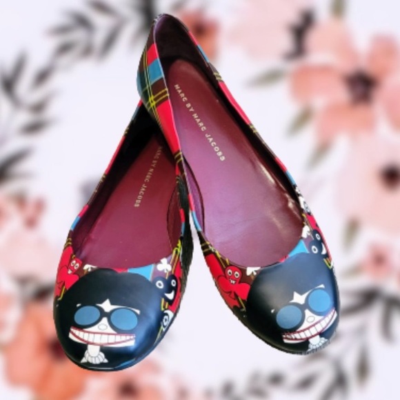 Marc by Marc Jacobs Graphic Ballet Flats Size 39.5 - Picture 1 of 8